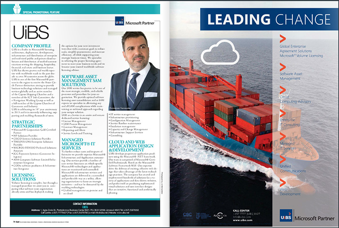 UIBS in Gold Magazine - The International investment, finance & professional services magazine of Cyprus