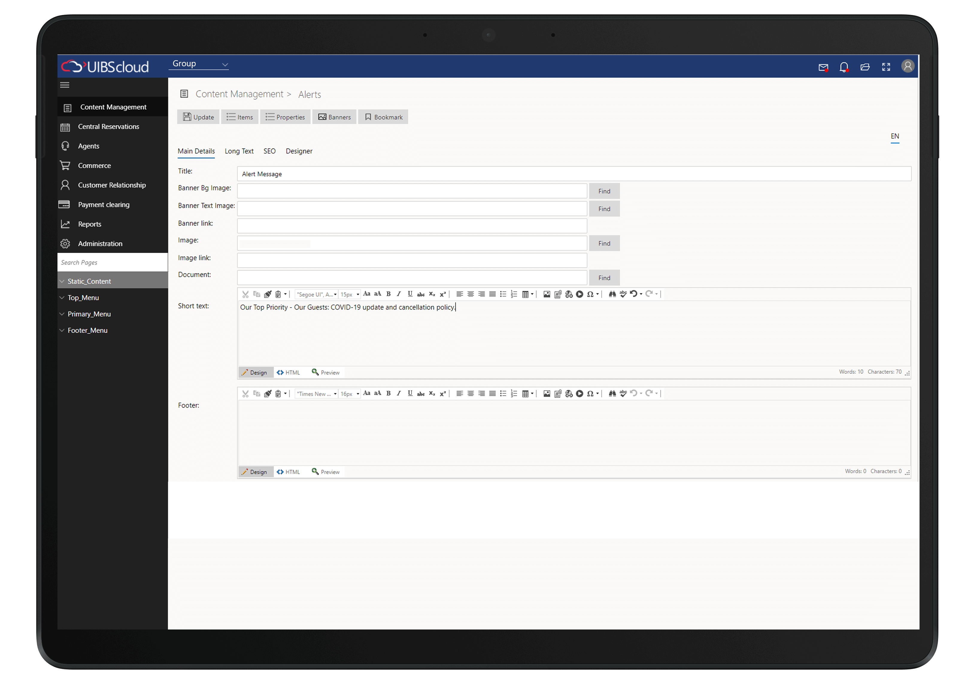 Feature 1: UIBScms